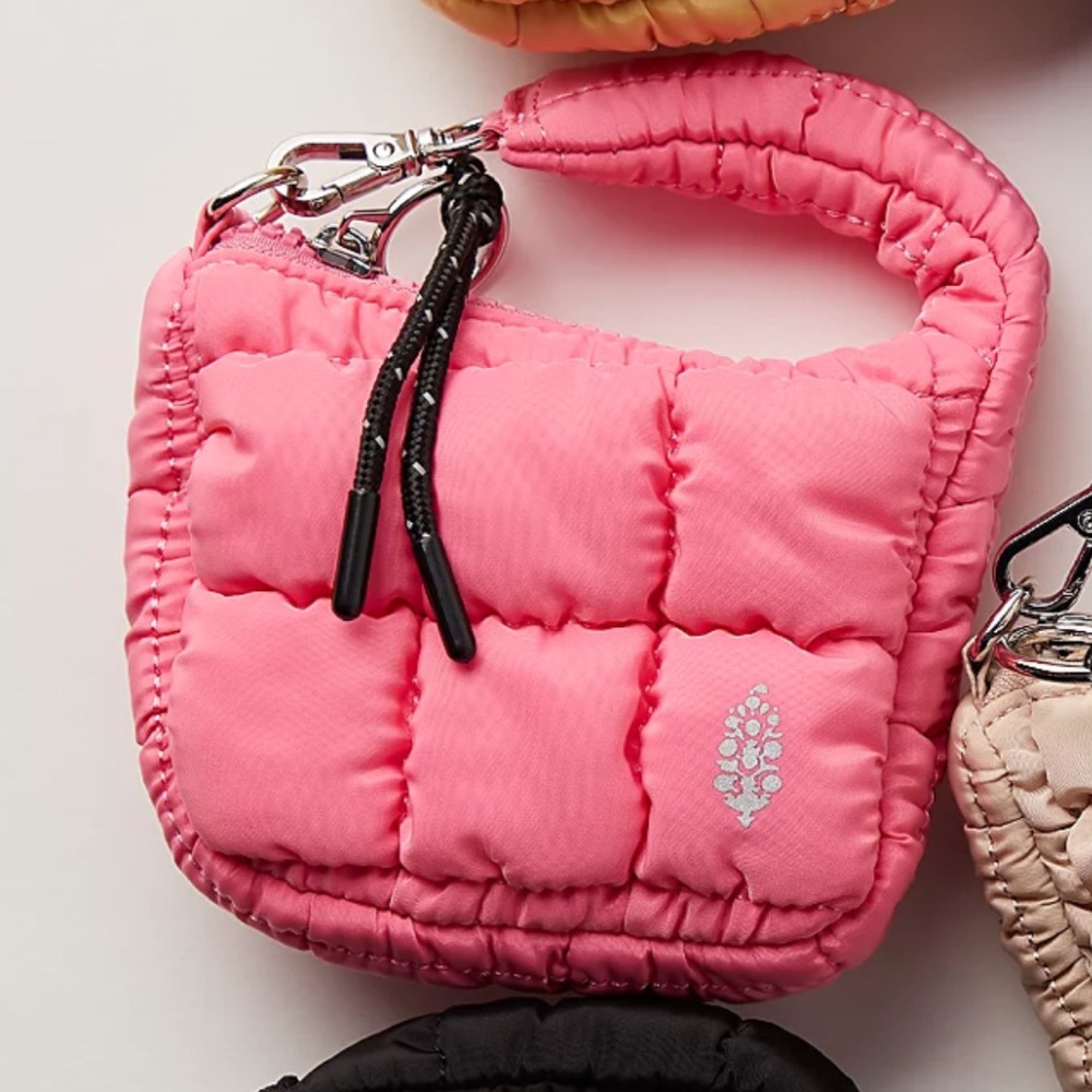 NWT Free People Pink Bubblegum Quilted Micro Pouch